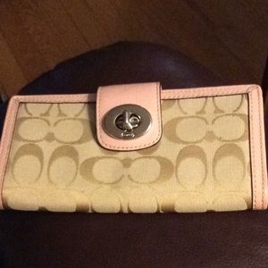 Coach wallet, pretty pink and tan.